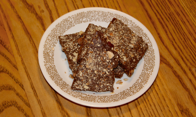 Plate of Mom's Toffee.