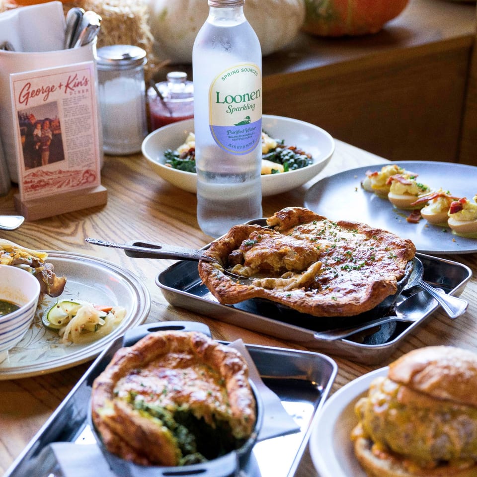 Diner dishes around the table